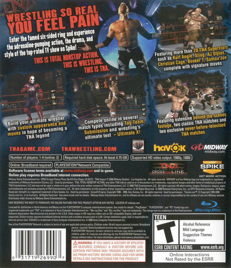TNA iMPACT!: Total Nonstop Action Wrestling - PlayStation 3 (PS3) Game