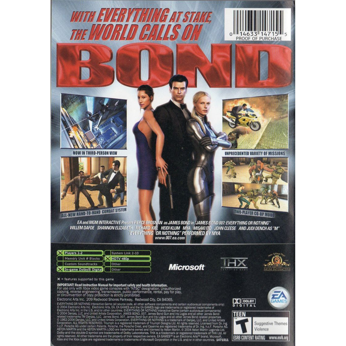 007: Everything or Nothing - Microsoft Xbox Game Complete - YourGamingShop.com - Buy, Sell, Trade Video Games Online. 120 Day Warranty. Satisfaction Guaranteed.