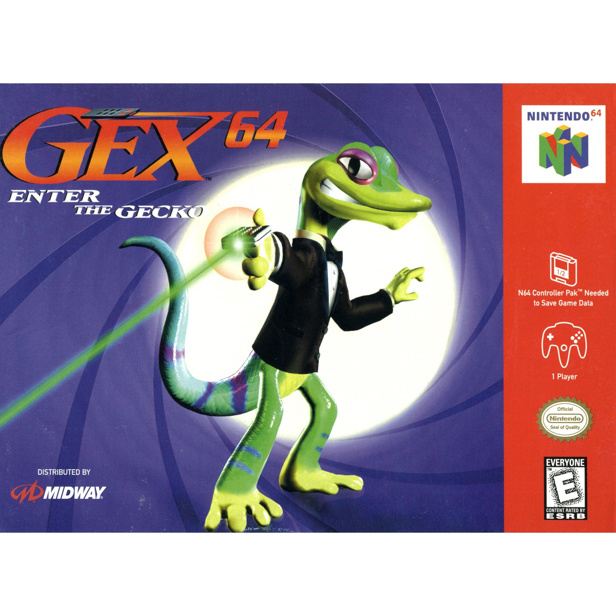 Gex 64: Enter the Gecko - Authentic Nintendo 64 (N64) Game Cartridge