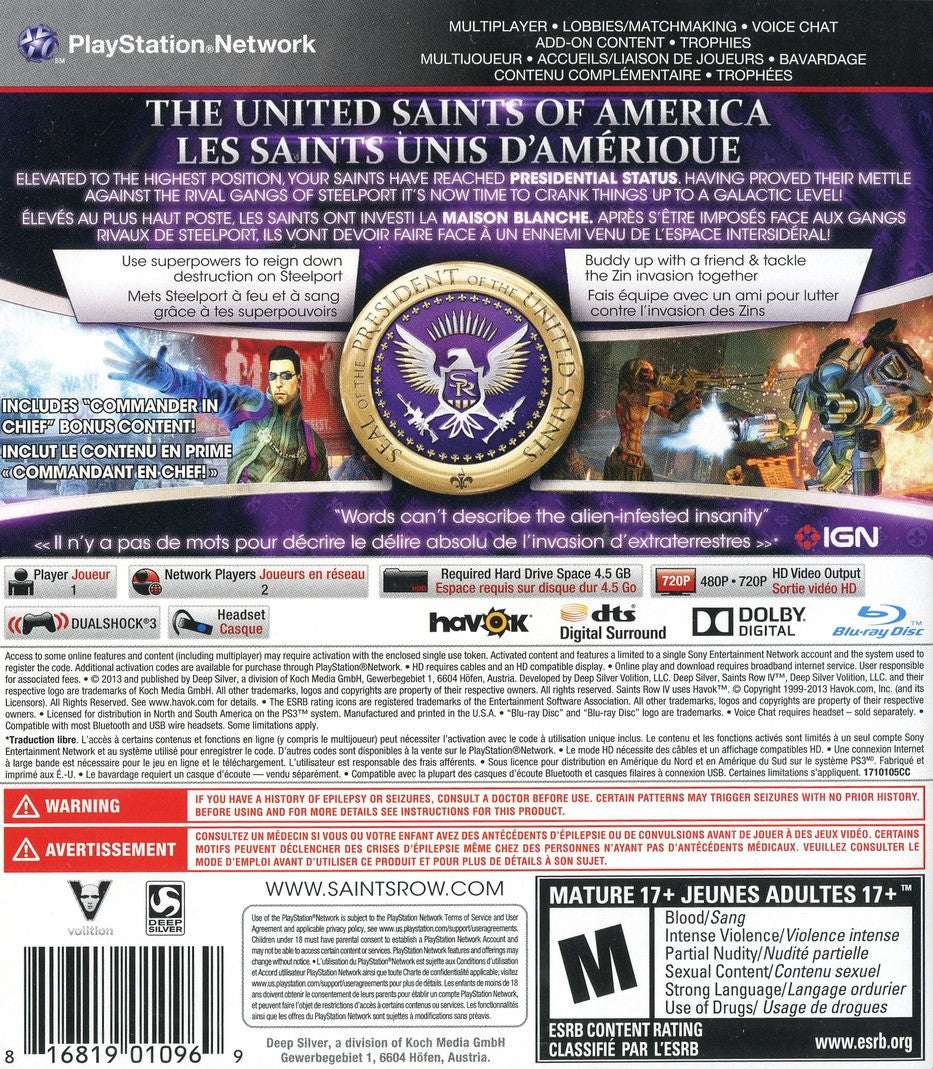 Saints Row IV - PlayStation 3 (PS3) Game