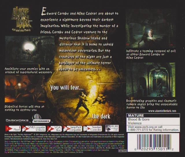 Alone in the Dark: The New Nightmare - Sega Dreamcast Game
