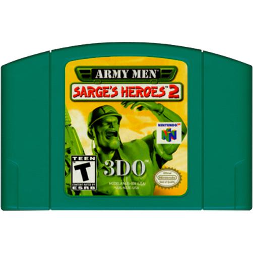 Your Gaming Shop - Army Men Sarge's Heroes 2 (Green Cart) - Authentic Nintendo 64 (N64) Game Cartridge
