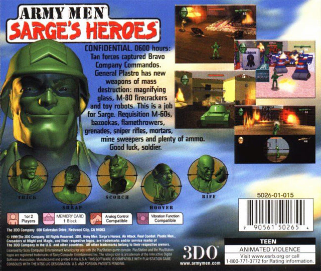 Army Men: Sarge's Heroes - PlayStation 1 (PS1) Game