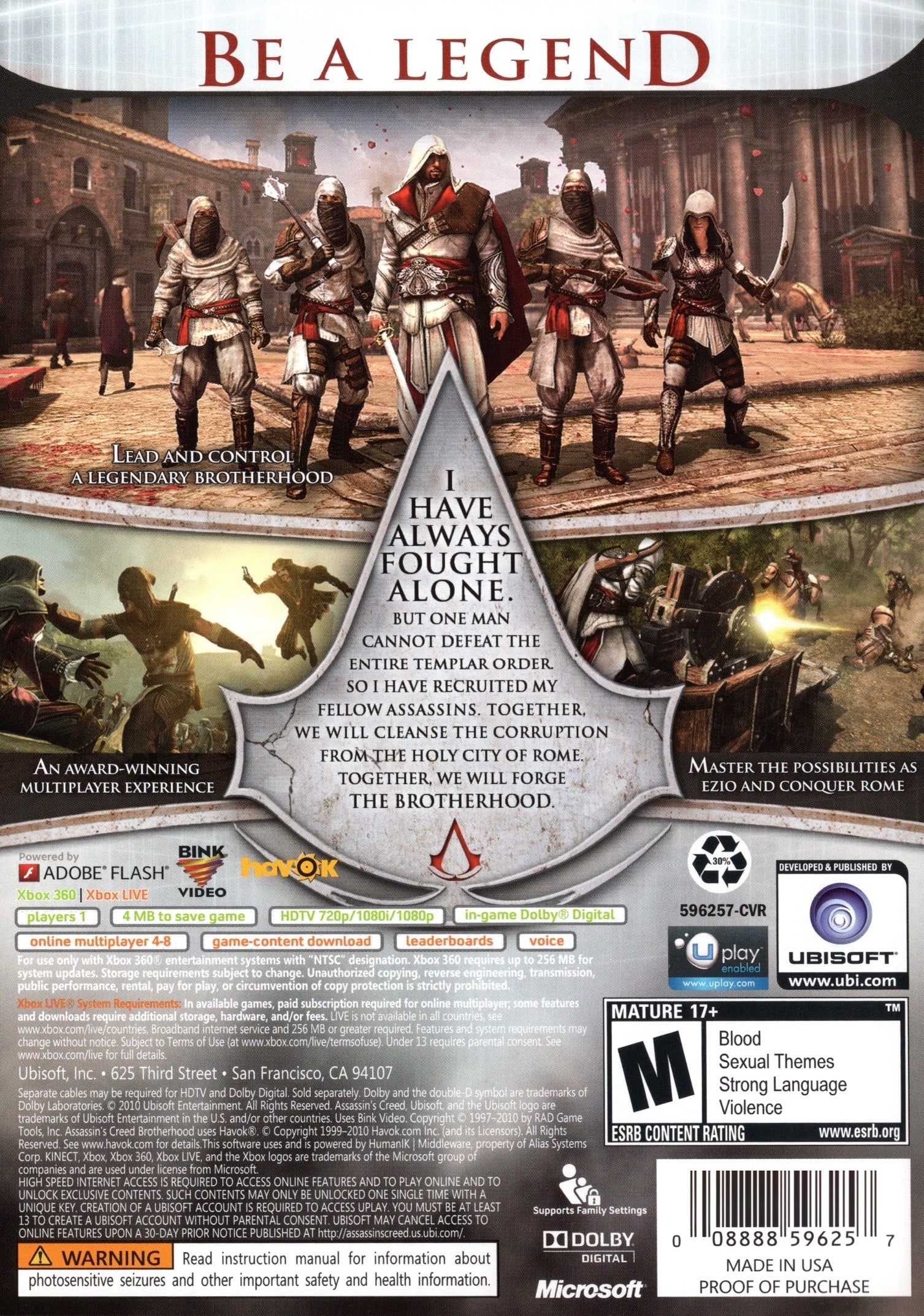 Assassin's Creed: Brotherhood - Xbox 360 Game