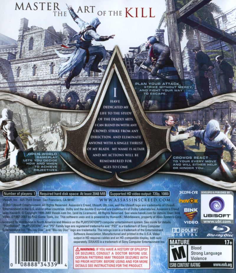 Assassin's Creed - PlayStation 3 (PS3) Game