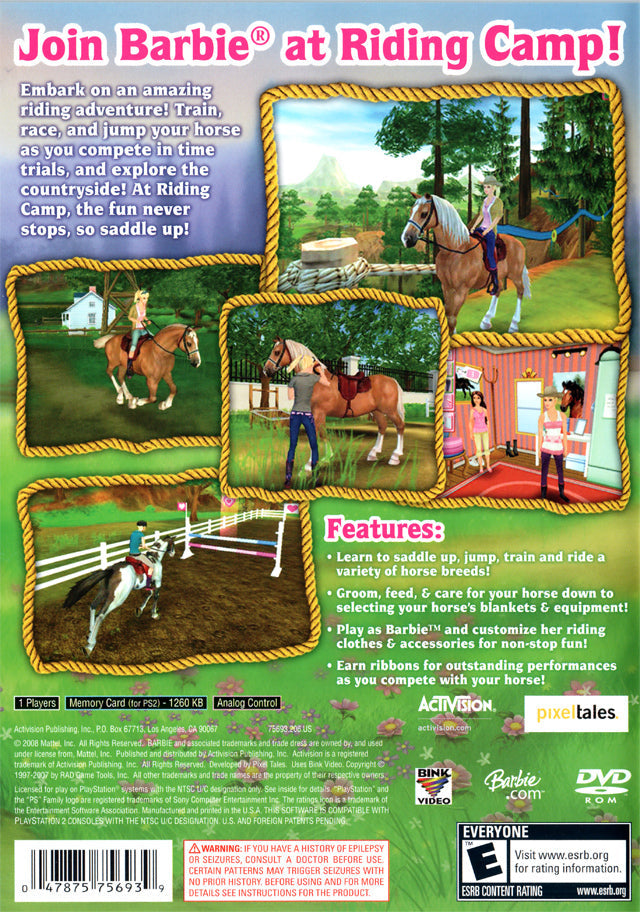 Barbie Horse Adventures: Riding Camp - PlayStation 2 (PS2) Game