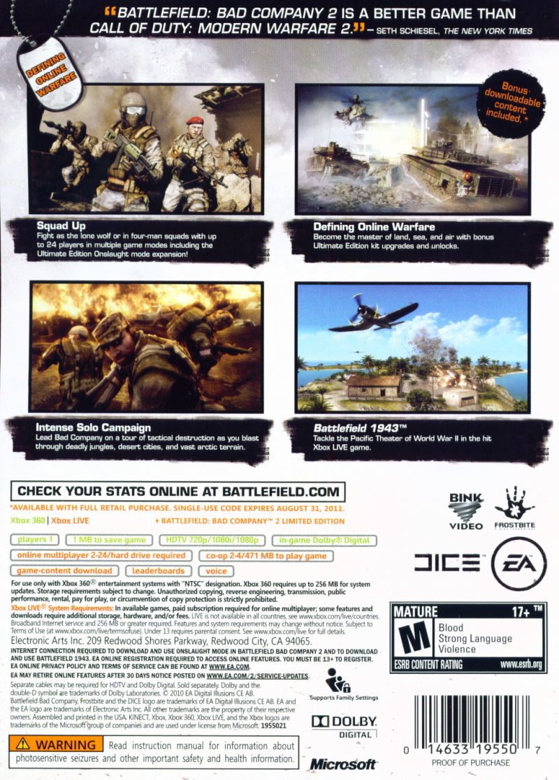 Battlefield: Bad Company 2 - Xbox 360 Game