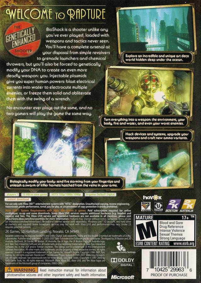 Bioshock - Xbox 360 Game
