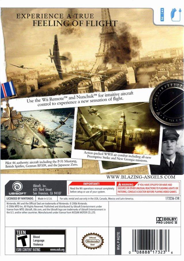 Blazing Angels: Squadrons of WWII - Nintendo Wii Game