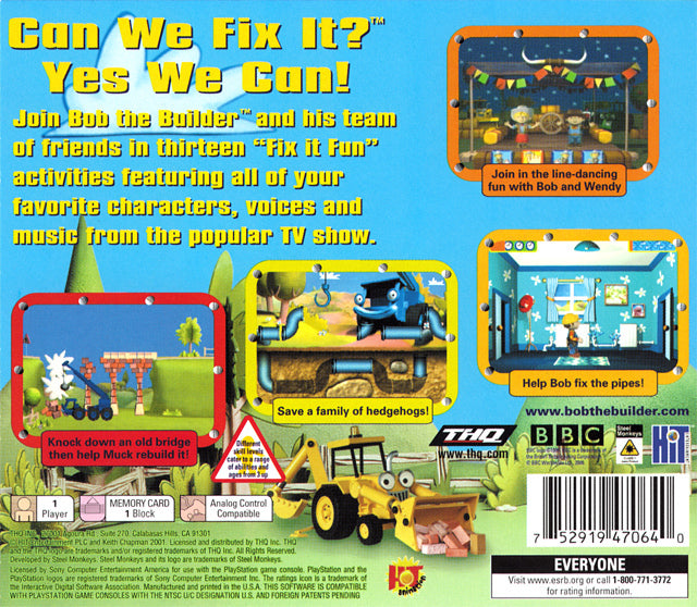 Bob the Builder: Can We Fix It? - PlayStation 1 (PS1) Game