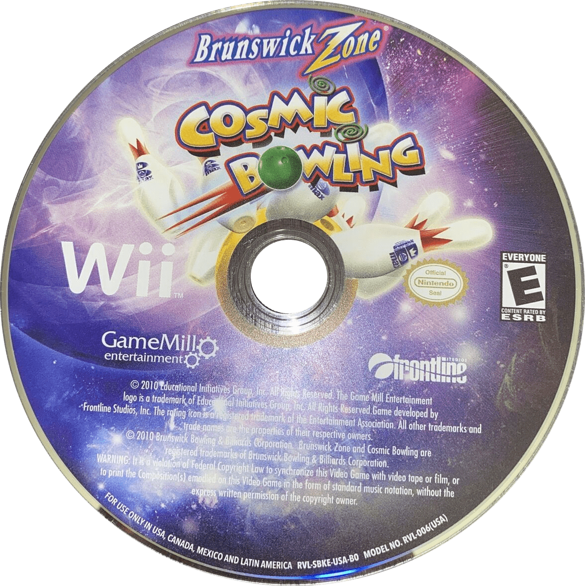 Brunswick Zone Cosmic Bowling - Nintendo Wii Game