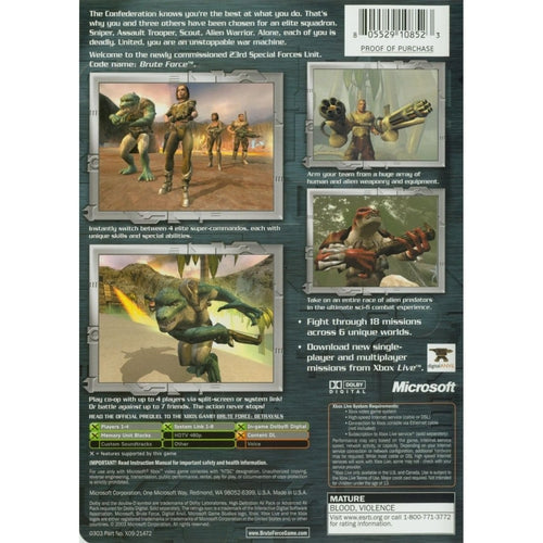 Brute Force - Microsoft Xbox Game Complete - YourGamingShop.com - Buy, Sell, Trade Video Games Online. 120 Day Warranty. Satisfaction Guaranteed.