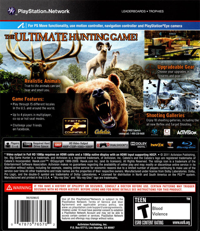 Cabela's Big Game Hunter 2012 - PlayStation 3 (PS3) Game