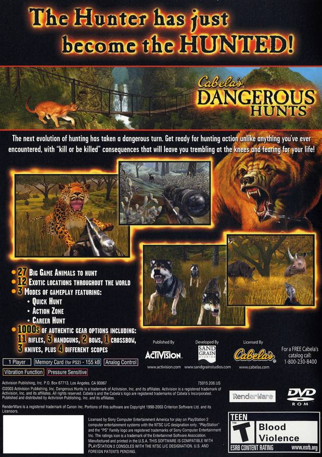 Cabela's Dangerous Hunts (Greatest Hits) - PlayStation 2 (PS2) Game