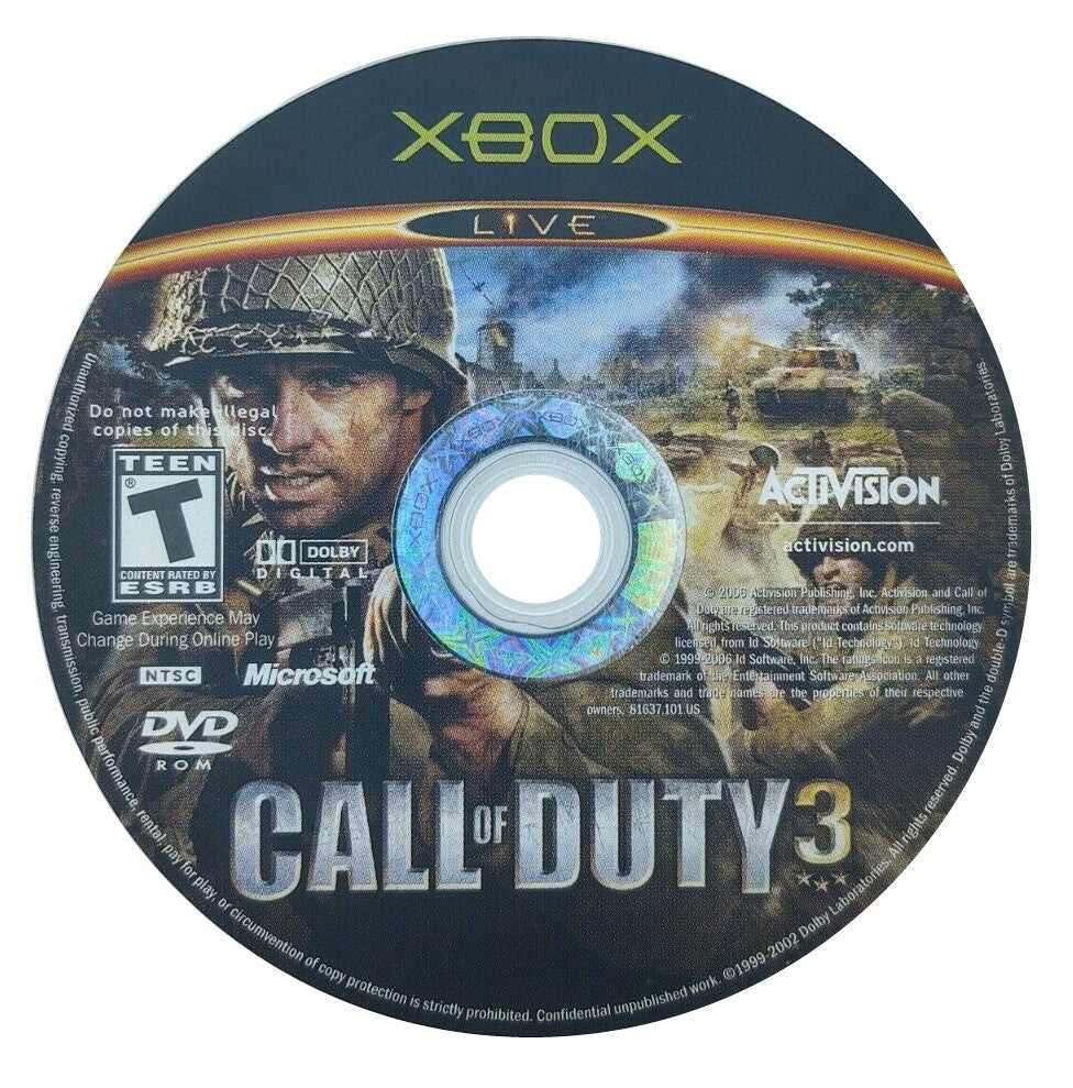 Call of Duty 3 - Microsoft Xbox Game
