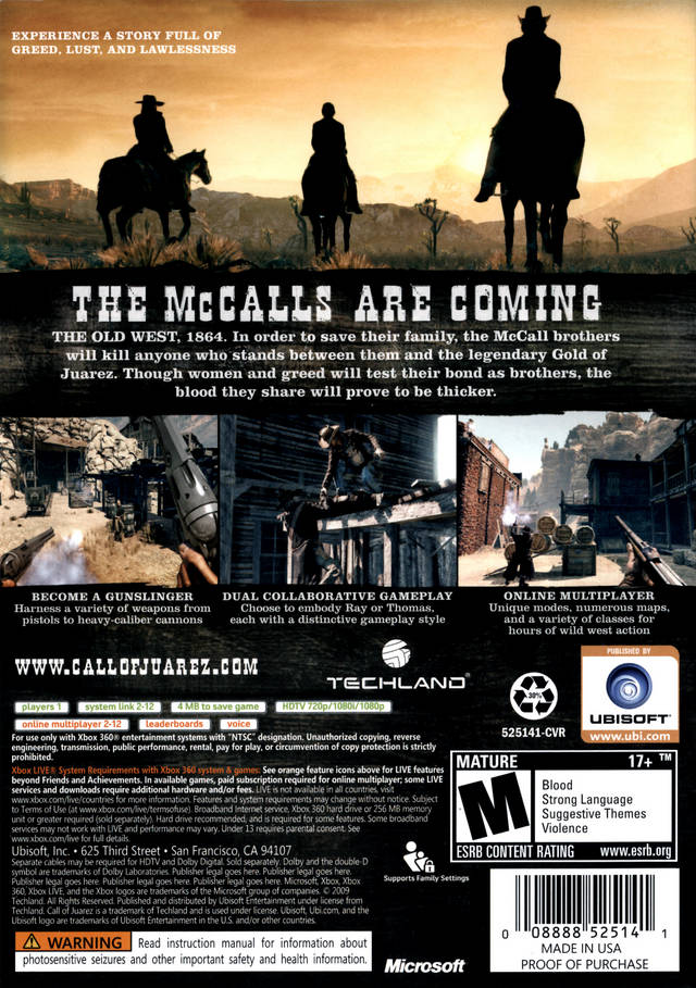 Call of Juarez: Bound in Blood - Xbox 360 Game
