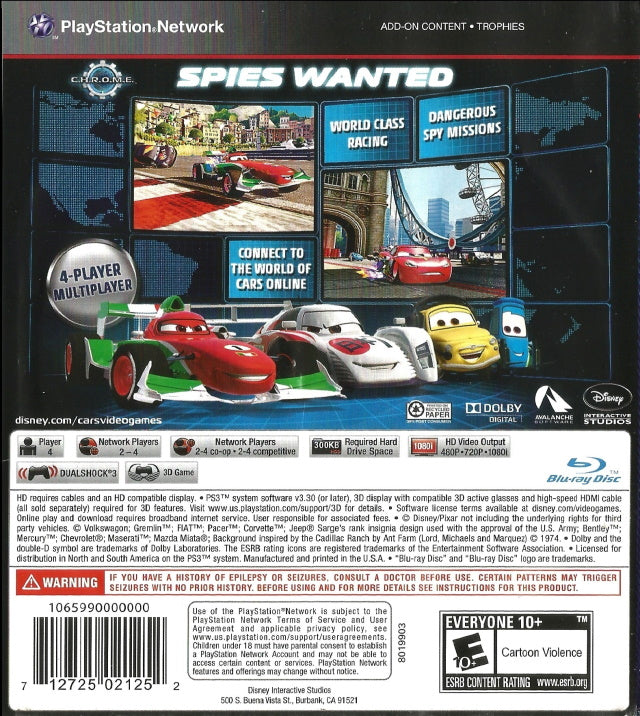 Cars 2 - PlayStation 3 (PS3) Game