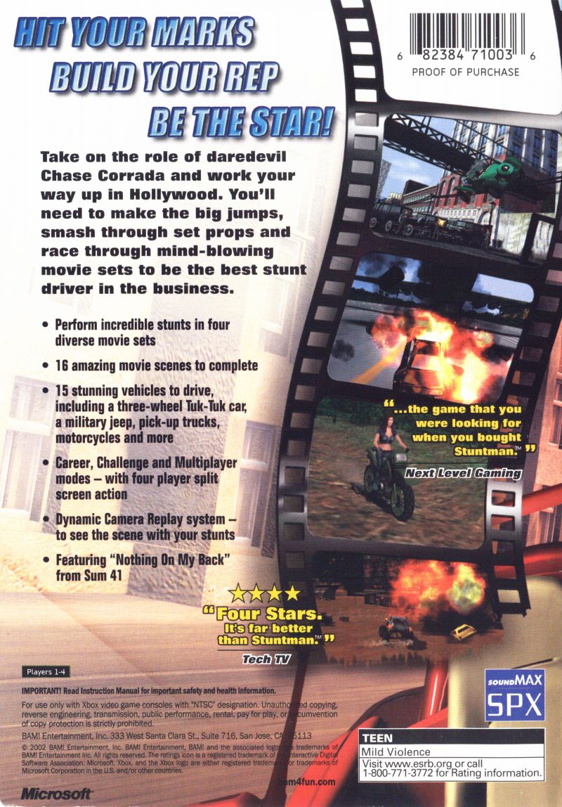 Chase: Hollywood Stunt Driver - Microsoft Xbox Game