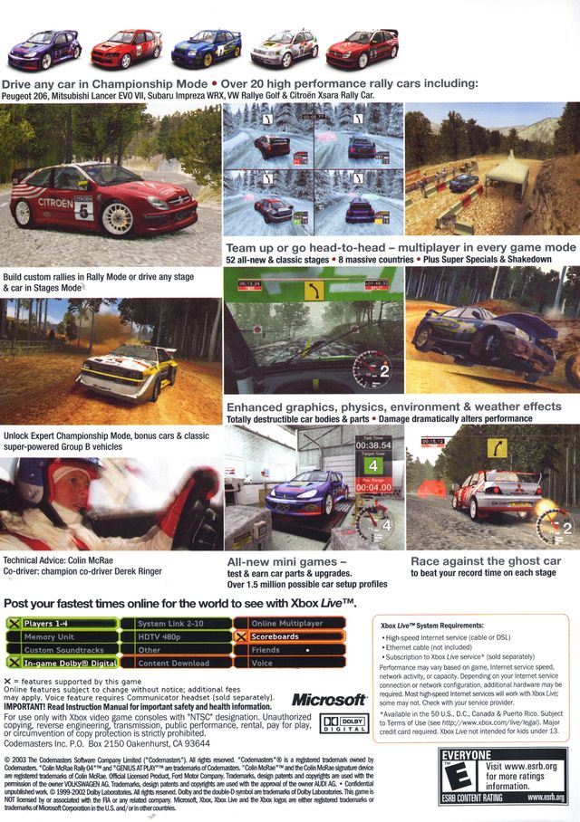 Colin McRae Rally 04 - Microsoft Xbox Game
