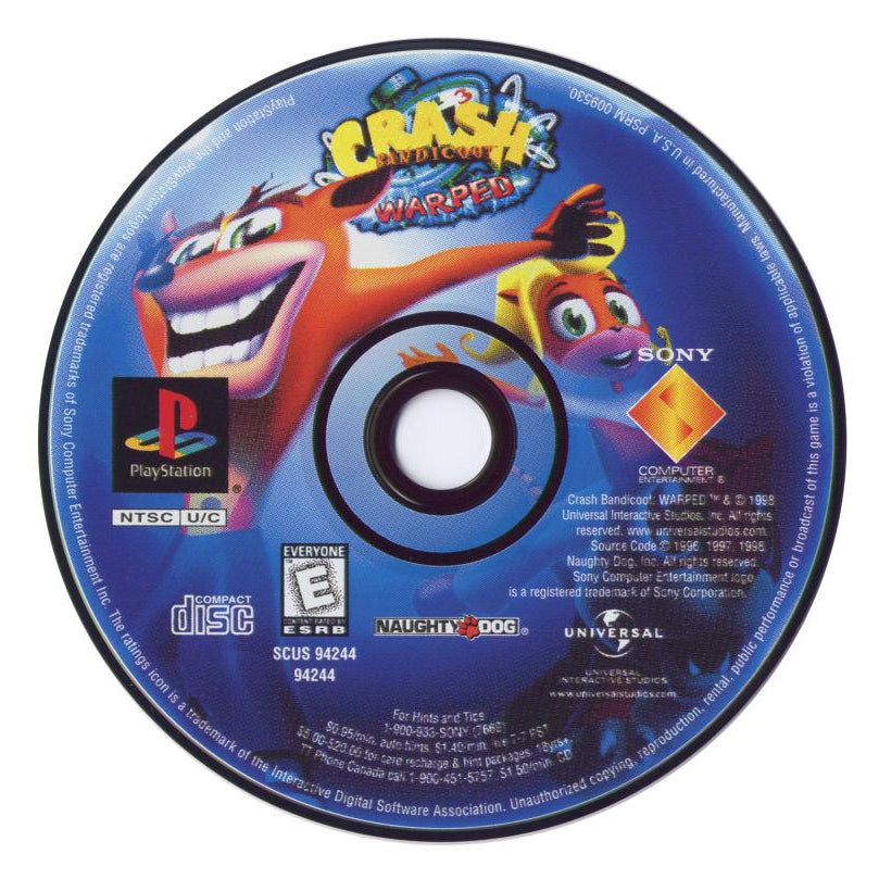 Crash Bandicoot: Warped - PlayStation 1 (PS1) Game Complete - YourGamingShop.com - Buy, Sell, Trade Video Games Online. 120 Day Warranty. Satisfaction Guaranteed.