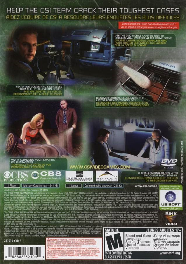 CSI: 3 Dimensions of Murder - PlayStation 2 (PS2) Game