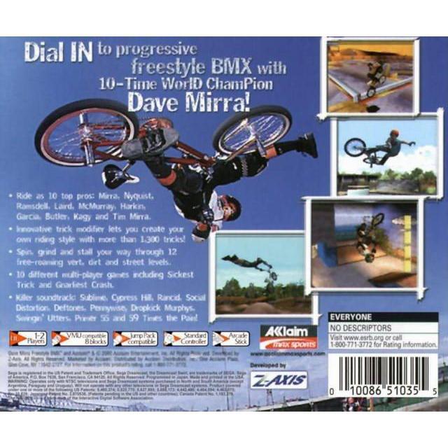 Dave Mirra Freestyle BMX - Sega Dreamcast Game Complete - YourGamingShop.com - Buy, Sell, Trade Video Games Online. 120 Day Warranty. Satisfaction Guaranteed.