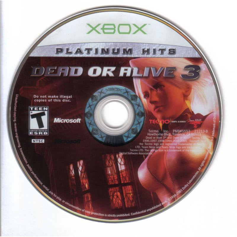 Dead or Alive 3 (Platinum Hits) - Microsoft Xbox Game Complete - YourGamingShop.com - Buy, Sell, Trade Video Games Online. 120 Day Warranty. Satisfaction Guaranteed.