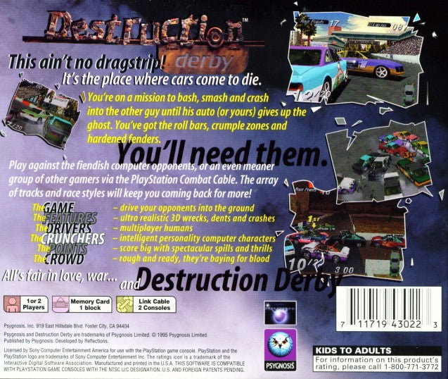 Destruction Derby (Greatest Hits) - PlayStation 1 (PS1) Game