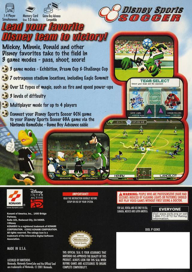 Disney Sports: Soccer - Nintendo GameCube Game