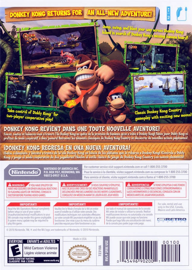 Donkey Kong Country Returns (Nintendo Selects) - Nintendo Wii Game
