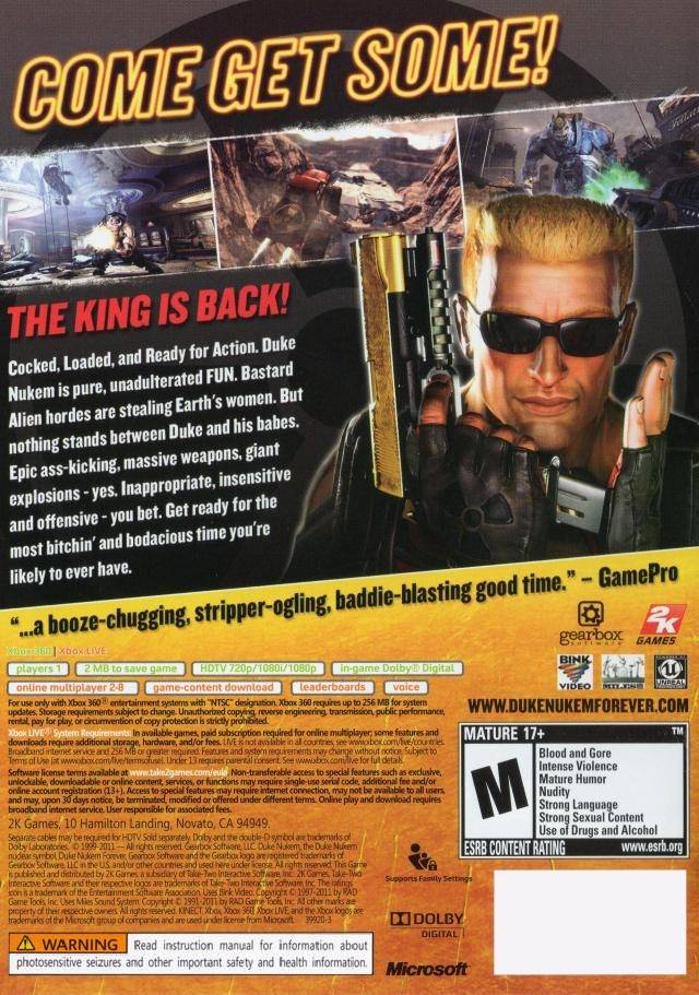 Duke Nukem Forever - Xbox 360 Game