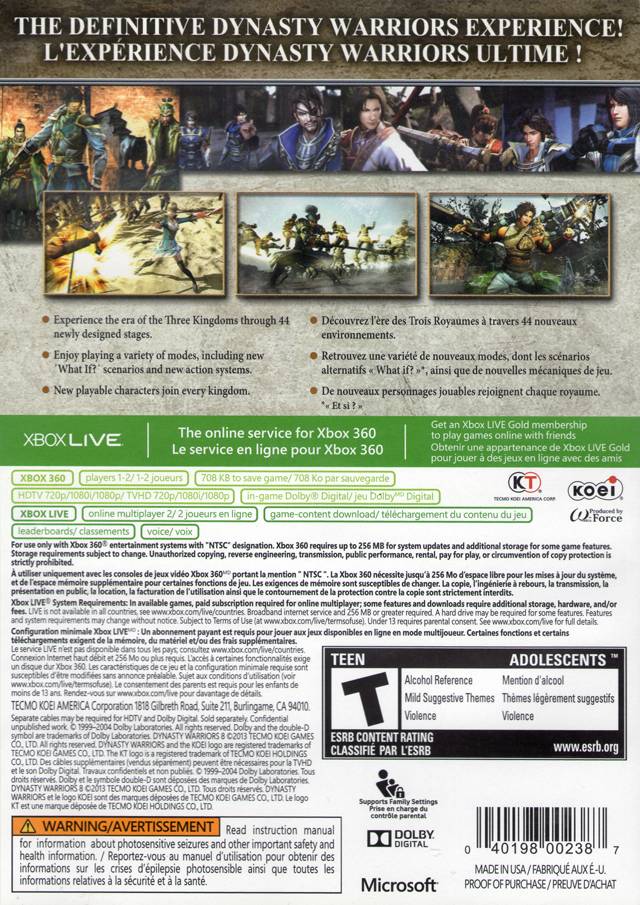 Dynasty Warriors 8 - Xbox 360 Game