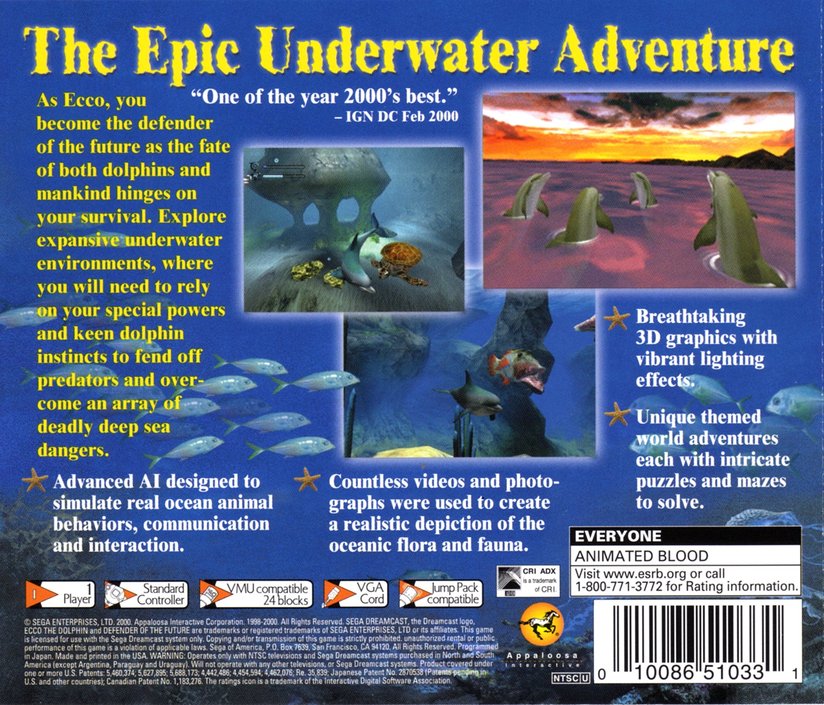 Ecco the Dolphin: Defender of the Future - Sega Dreamcast Game