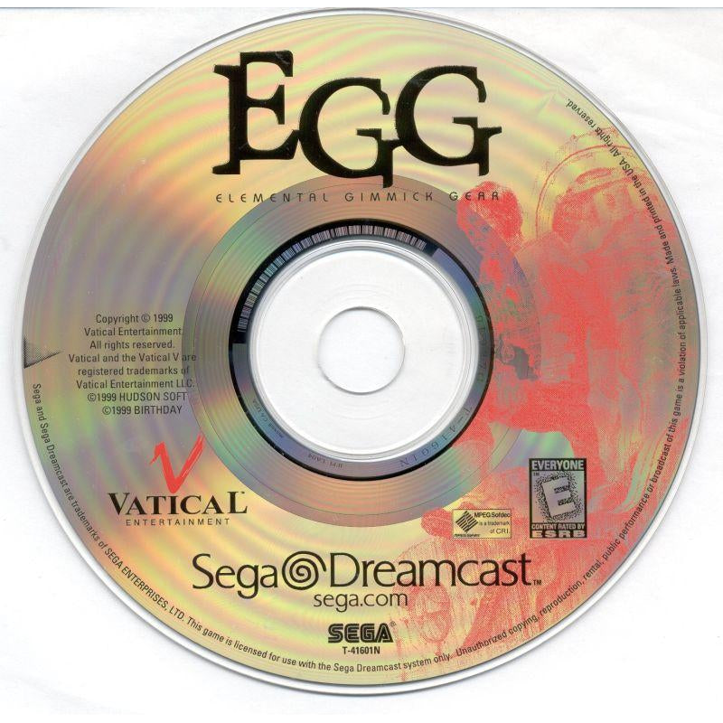 EGG: Elemental Gimmick Gear - Sega Dreamcast Game Complete - YourGamingShop.com - Buy, Sell, Trade Video Games Online. 120 Day Warranty. Satisfaction Guaranteed.