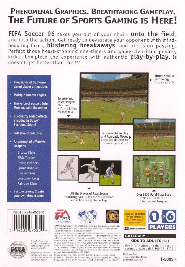 FIFA Soccer 96 - Sega Saturn Game
