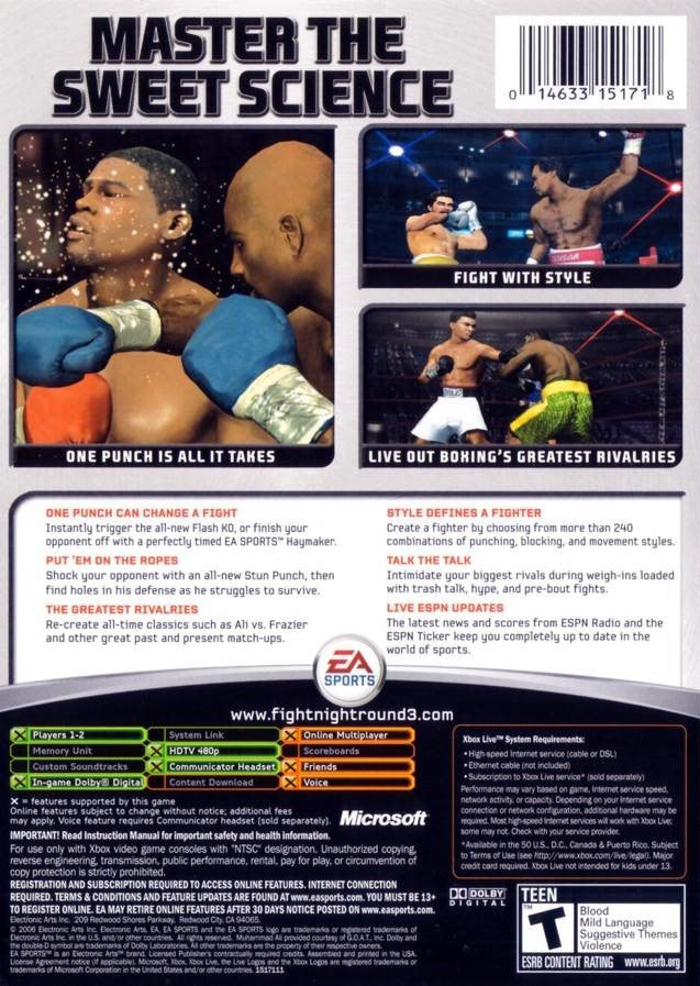 Fight Night Round 3 - Microsoft Xbox Game