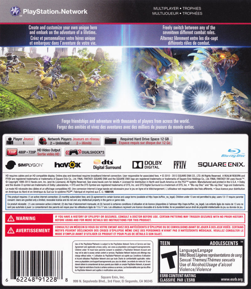 Final Fantasy XIV: A Realm Reborn - PlayStation 3 (PS3) Game