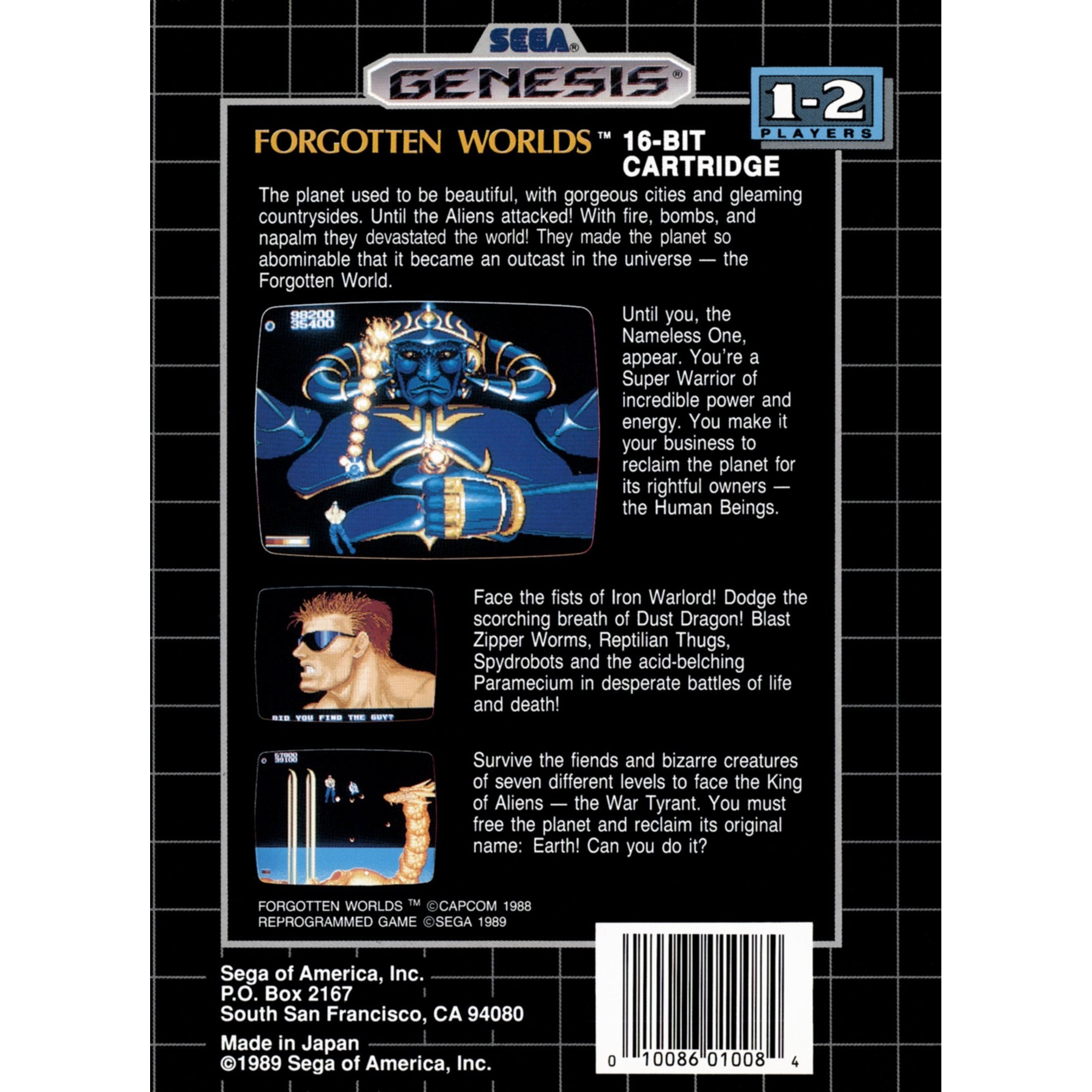 Forgotten Worlds - Sega Genesis Game