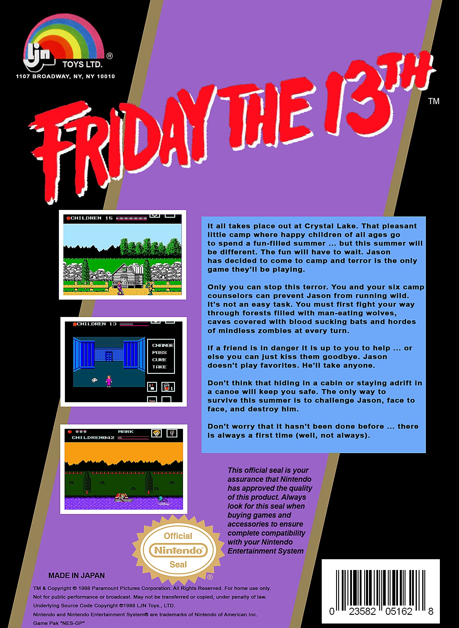 Friday the 13th - Authentic NES Game Cartridge
