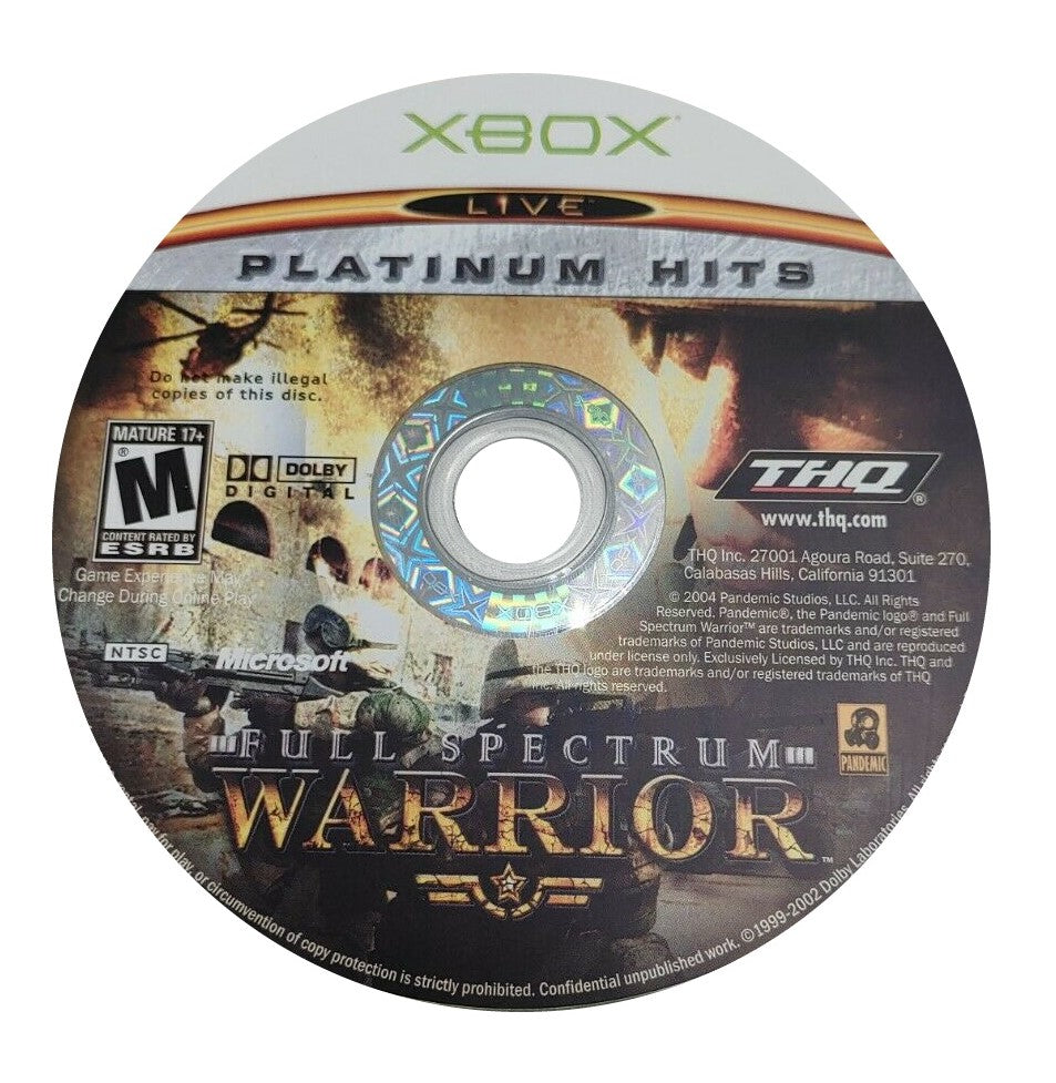 Full Spectrum Warrior (Platinum Hits) - Microsoft Xbox Game