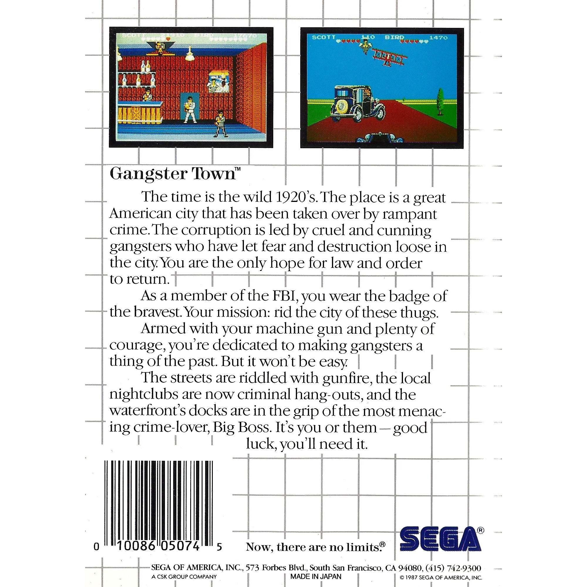 Gangster Town - Sega Master System Game Complete - YourGamingShop.com - Buy, Sell, Trade Video Games Online. 120 Day Warranty. Satisfaction Guaranteed.