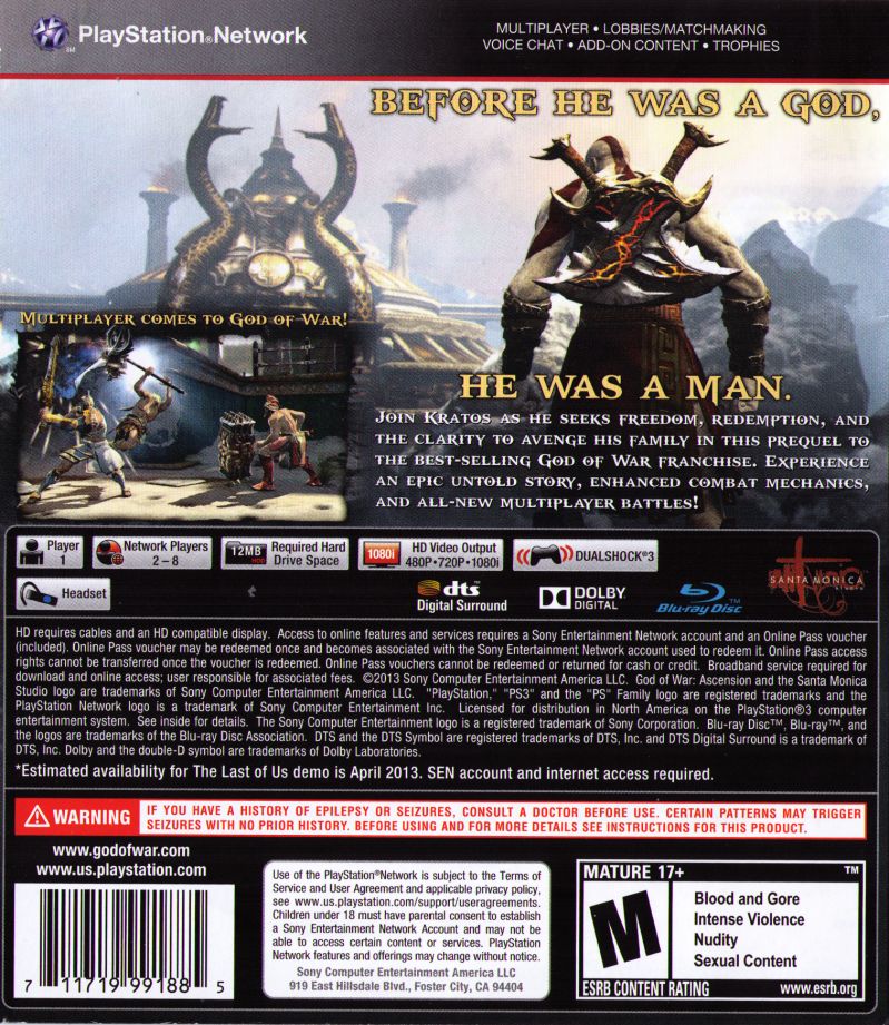 God of War: Ascension - PlayStation 3 (PS3) Game