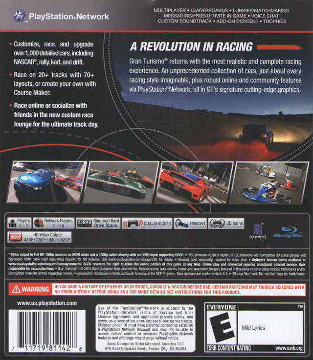 Gran Turismo 5 - PlayStation 3 (PS3) Game