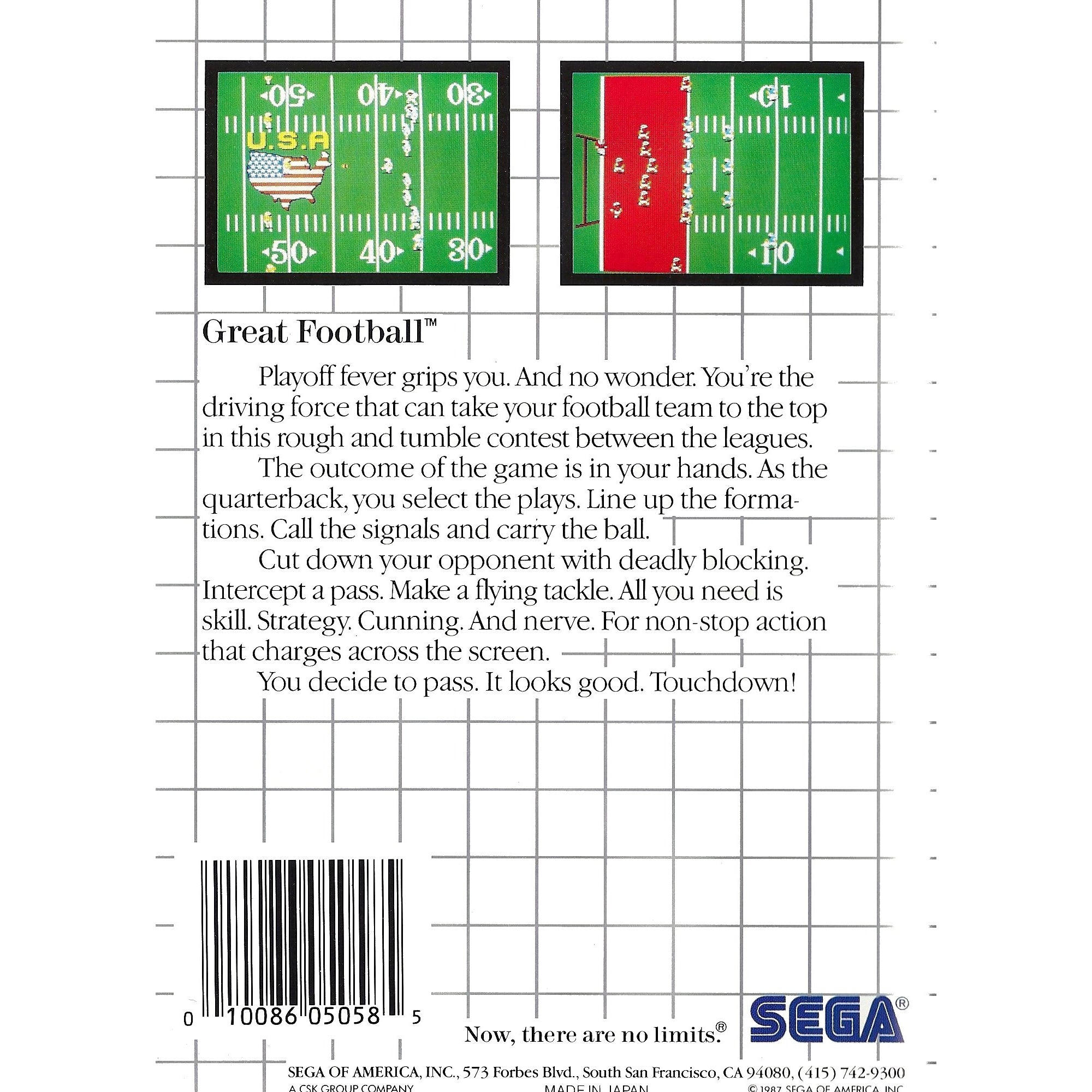 Great Football - Sega Master System Game Complete - YourGamingShop.com - Buy, Sell, Trade Video Games Online. 120 Day Warranty. Satisfaction Guaranteed.