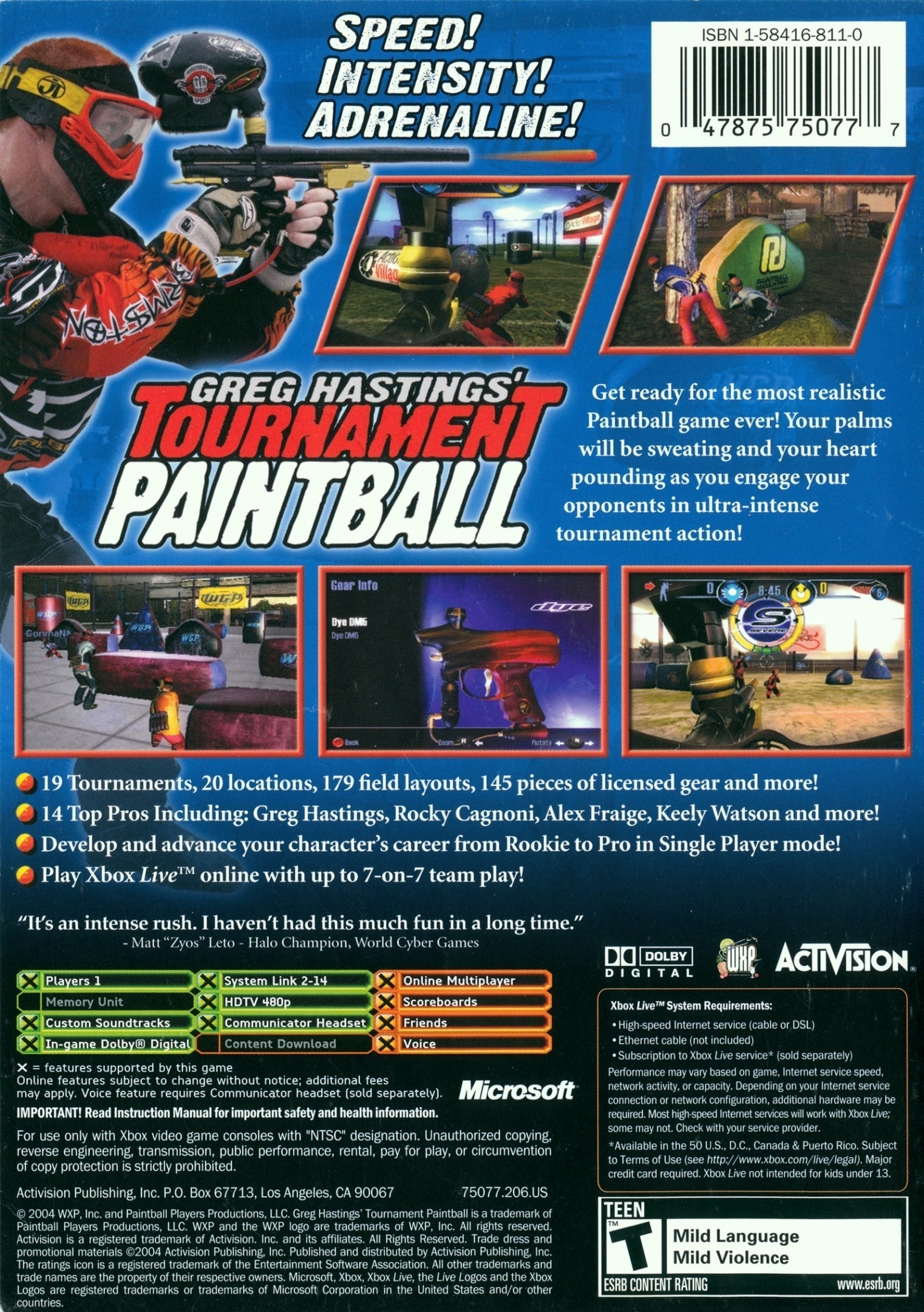 Greg Hastings' Tournament Paintball - Microsoft Xbox Game