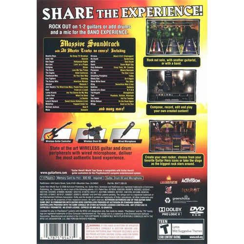Guitar Hero: World Tour - PlayStation 2 (PS2) Game Complete - YourGamingShop.com - Buy, Sell, Trade Video Games Online. 120 Day Warranty. Satisfaction Guaranteed.