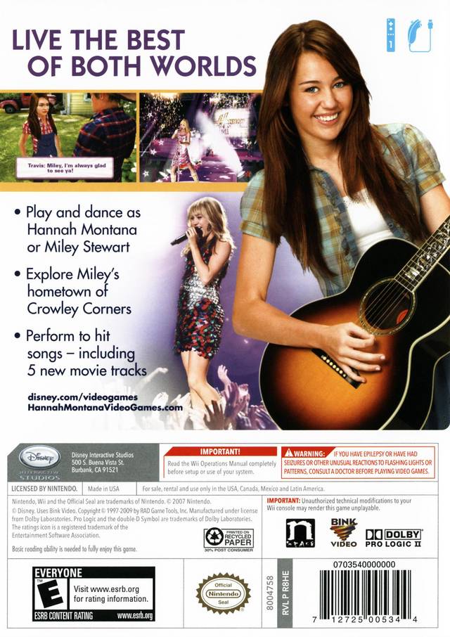 Hannah Montana: The Movie - Nintendo Wii Game