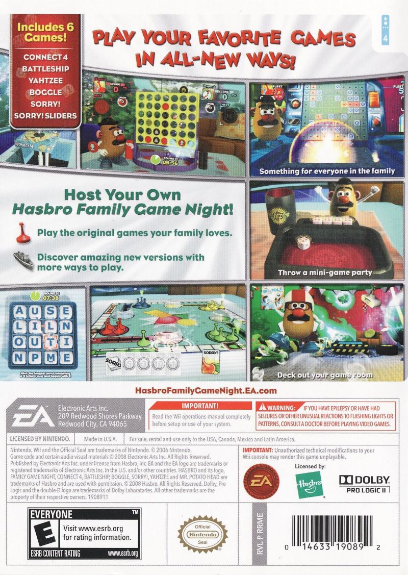 Hasbro: Family Game Night - Nintendo Wii Game