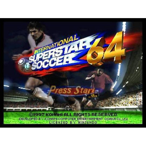 International Superstar Soccer 64 - Authentic Nintendo 64 (N64) Game Cartridge - YourGamingShop.com - Buy, Sell, Trade Video Games Online. 120 Day Warranty. Satisfaction Guaranteed.