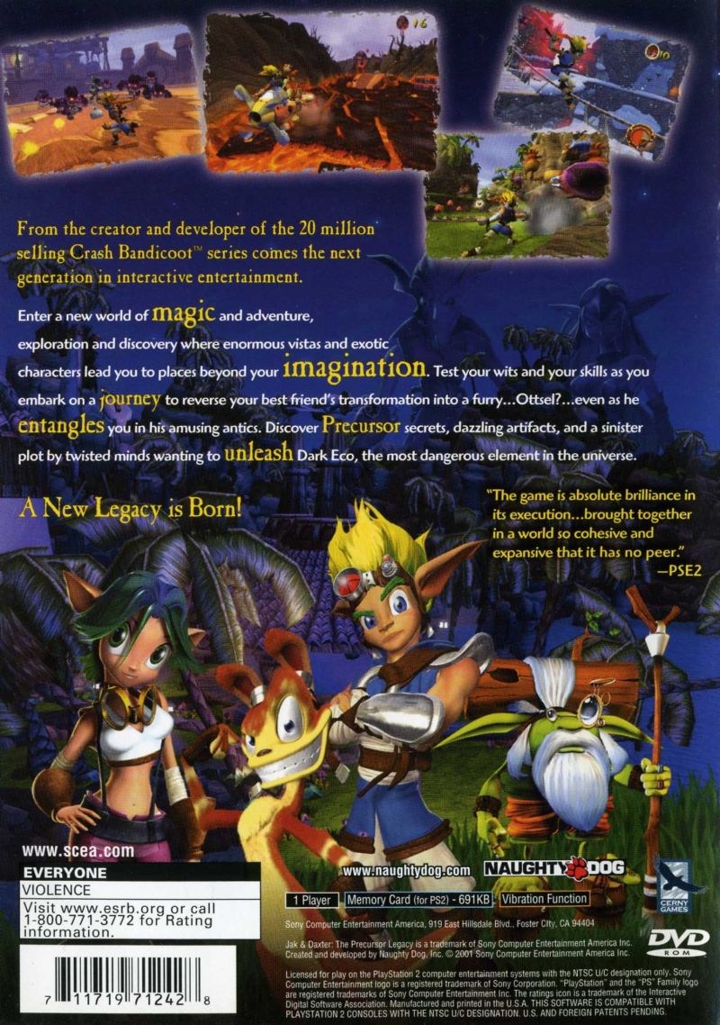 Jak and Daxter: The Precursor Legacy (Greatest Hits) - PlayStation 2 (PS2) Game